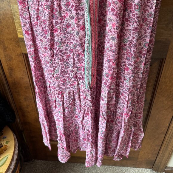 NWT J. Jill Pink w/Scattered Multicolor Flowers Sleeveless V-Neck Maxi Dress XL - Picture 4 of 12